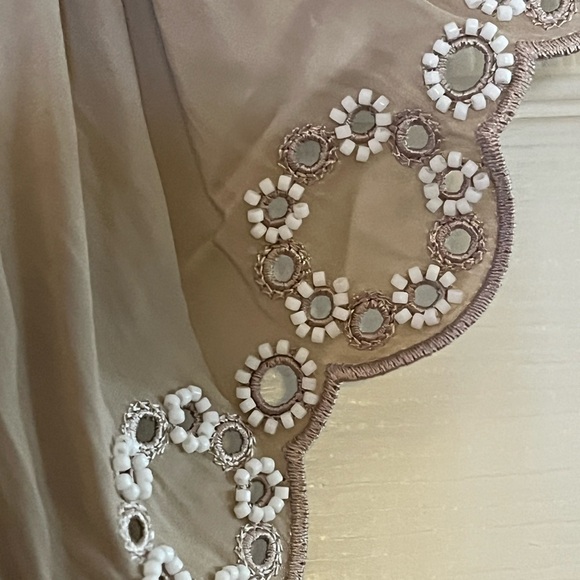 Ramy Brook/ NWT cream off-Shoulder mini Dress XS/TP elastic waist scallo… - Picture 6 of 9